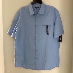 NWT Alfani Short sleeve button down, light blue size XL